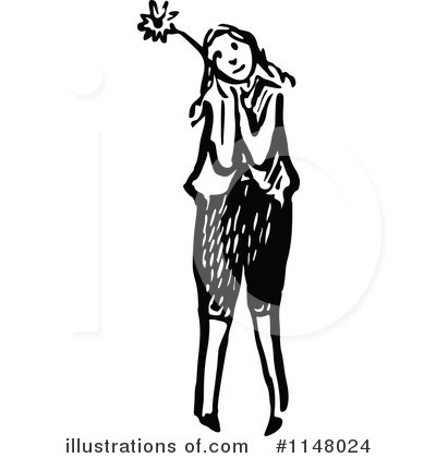 Royalty-Free (RF) Girl Clipart Illustration by Prawny Vintage - Stock Sample #1148024