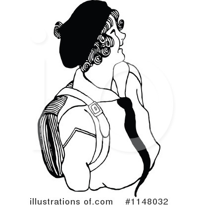 School Girl Clipart #1148032 by Prawny Vintage