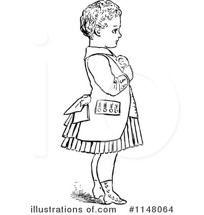 Royalty-Free (RF) Girl Clipart Illustration by Prawny Vintage - Stock Sample #1148064