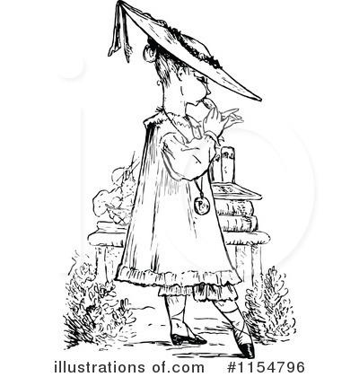 Royalty-Free (RF) Girl Clipart Illustration by Prawny Vintage - Stock Sample #1154796