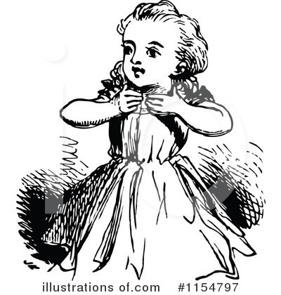 Royalty-Free (RF) Girl Clipart Illustration by Prawny Vintage - Stock Sample #1154797