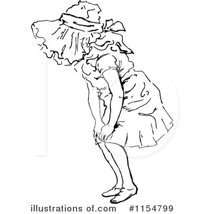 Royalty-Free (RF) Girl Clipart Illustration by Prawny Vintage - Stock Sample #1154799