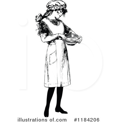 Royalty-Free (RF) Girl Clipart Illustration by Prawny Vintage - Stock Sample #1184206