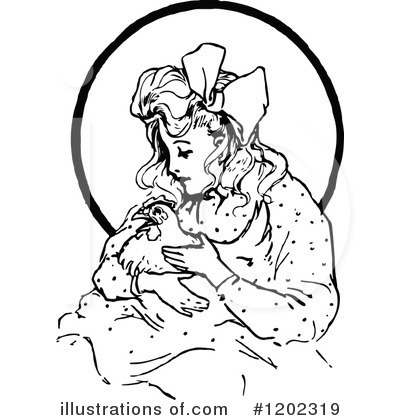Royalty-Free (RF) Girl Clipart Illustration by Prawny Vintage - Stock Sample #1202319