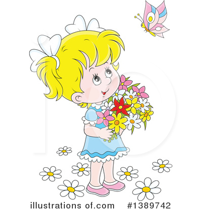 Picking Flowers Clipart #1389742 by Alex Bannykh