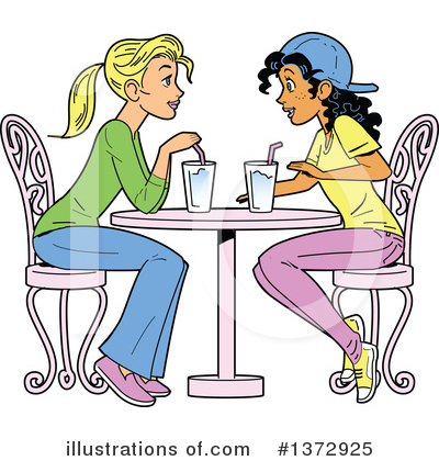 Royalty-Free (RF) Girlfriends Clipart Illustration by Clip Art Mascots - Stock Sample #1372925