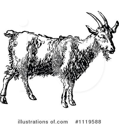 Royalty-Free (RF) Goat Clipart Illustration by Prawny Vintage - Stock Sample #1119588