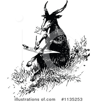 Royalty-Free (RF) Goat Clipart Illustration by Prawny Vintage - Stock Sample #1135253