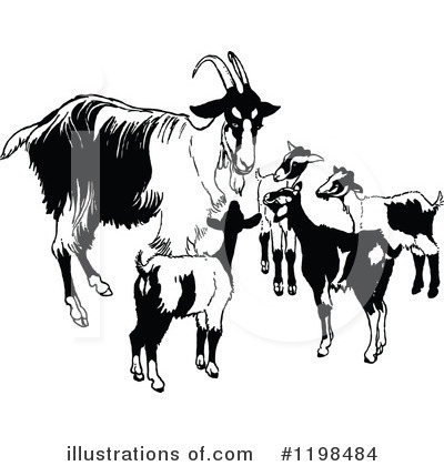 Royalty-Free (RF) Goat Clipart Illustration by Prawny Vintage - Stock Sample #1198484