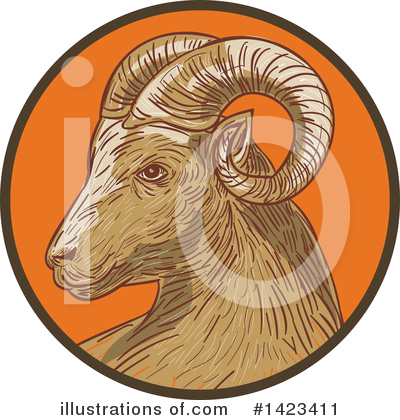 Bighorn Sheep Clipart #1423411 by patrimonio