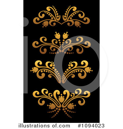 Royalty-Free (RF) Golden Design Elements Clipart Illustration by Vector Tradition SM - Stock Sample #1094023