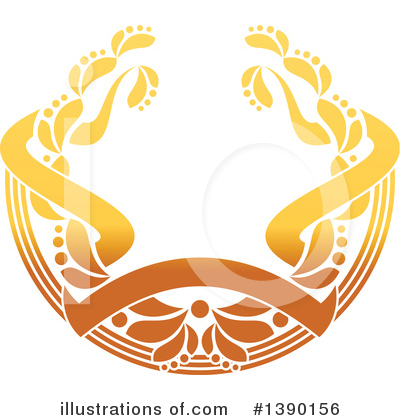 Royalty-Free (RF) Golden Wreath Clipart Illustration by Vector Tradition SM - Stock Sample #1390156