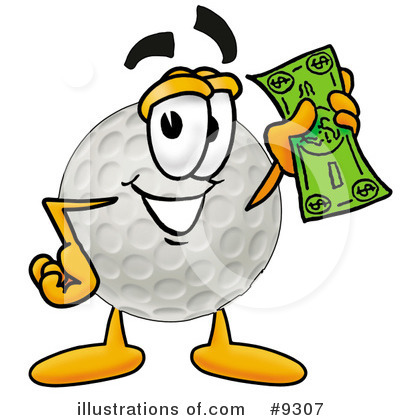 Golf Ball Character Clipart #9307 by Mascot Junction
