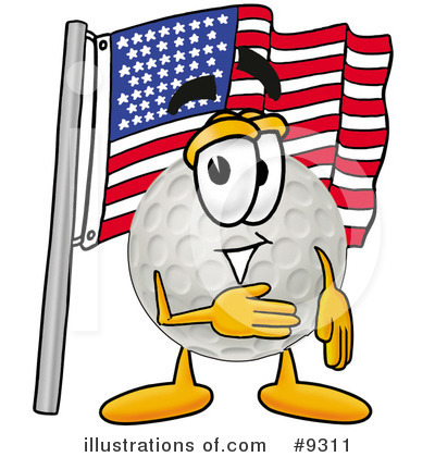 Golf Ball Character Clipart #9311 by Mascot Junction