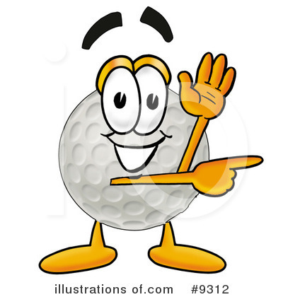 Golf Ball Character Clipart #9312 by Mascot Junction