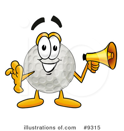 Royalty-Free (RF) Golf Ball Clipart Illustration by Mascot Junction - Stock Sample #9315