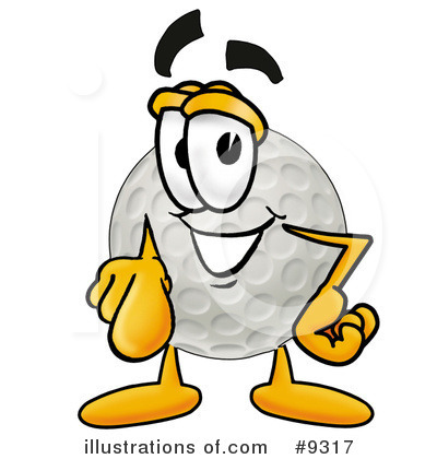 Golf Ball Character Clipart #9317 by Mascot Junction