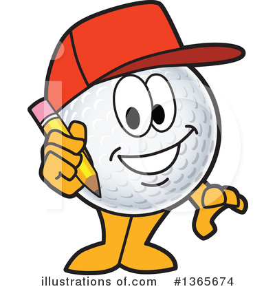 Golf Ball Sports Mascot Clipart #1365674 by Mascot Junction