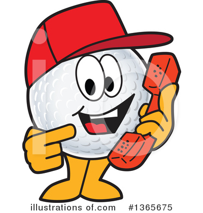 Royalty-Free (RF) Golf Ball Sports Mascot Clipart Illustration by Mascot Junction - Stock Sample #1365675