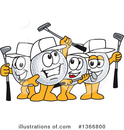 Golf Ball Sports Mascot Clipart #1366800 by Mascot Junction