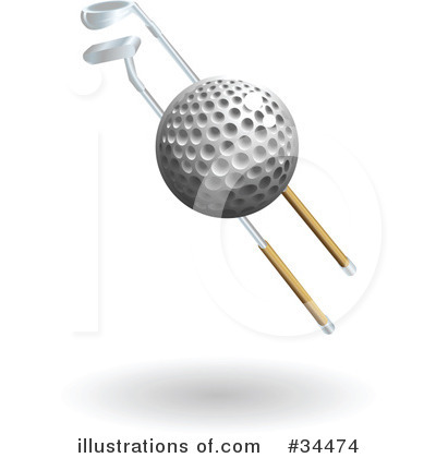Golfing Clipart #34474 by AtStockIllustration