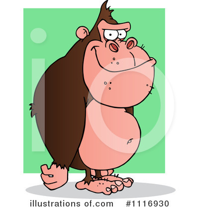 Royalty-Free (RF) Gorilla Clipart Illustration by Hit Toon - Stock Sample #1116930