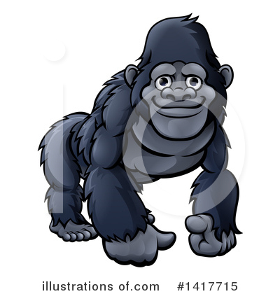 Royalty-Free (RF) Gorilla Clipart Illustration by AtStockIllustration - Stock Sample #1417715
