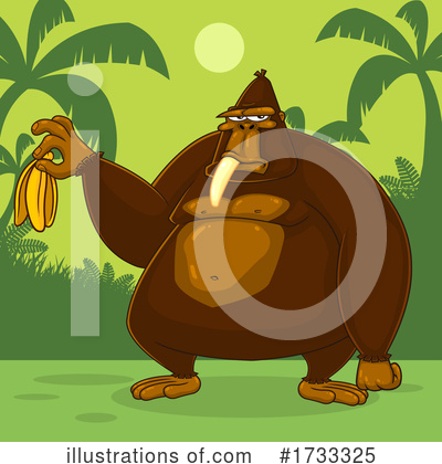 Royalty-Free (RF) Gorilla Clipart Illustration by Hit Toon - Stock Sample #1733325