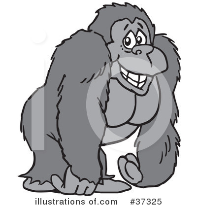 Royalty-Free (RF) Gorilla Clipart Illustration by Johnny Sajem - Stock Sample #37325