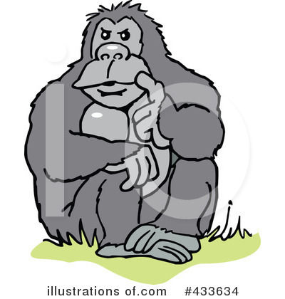 Royalty-Free (RF) Gorilla Clipart Illustration by Johnny Sajem - Stock Sample #433634