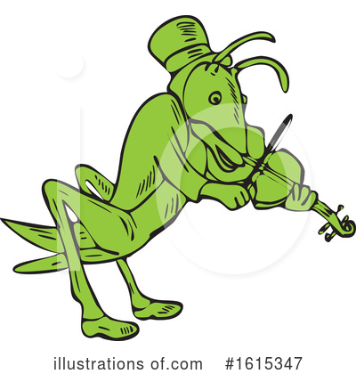 Royalty-Free (RF) Grasshopper Clipart Illustration by patrimonio - Stock Sample #1615347