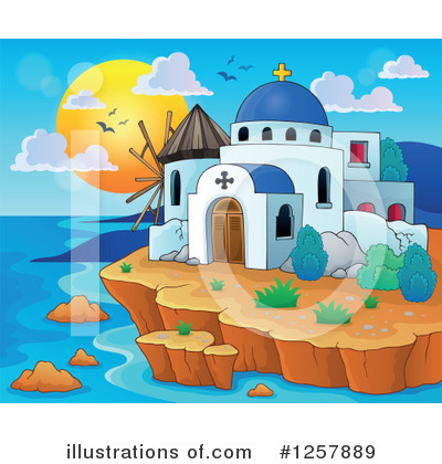 Royalty-Free (RF) Greek Church Clipart Illustration by visekart - Stock Sample #1257889