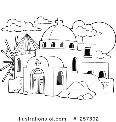 Royalty-Free (RF) Greek Church Clipart Illustration by visekart - Stock Sample #1257892