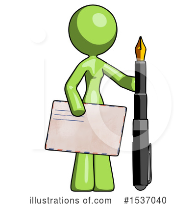 Royalty-Free (RF) Green Design Mascot Clipart Illustration by Leo Blanchette - Stock Sample #1537040