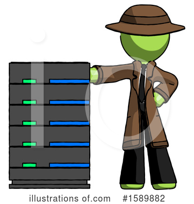 Royalty-Free (RF) Green Design Mascot Clipart Illustration by Leo Blanchette - Stock Sample #1589882