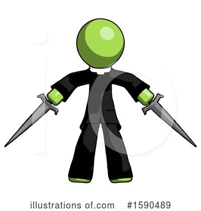 Royalty-Free (RF) Green Design Mascot Clipart Illustration by Leo Blanchette - Stock Sample #1590489