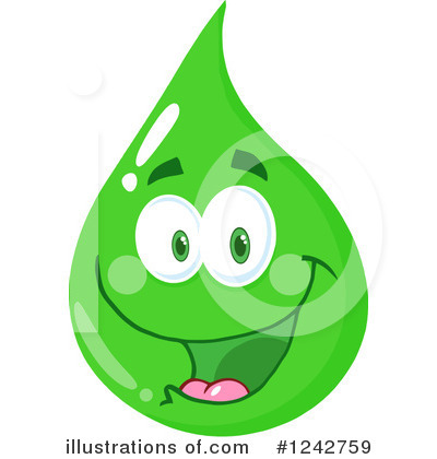 Royalty-Free (RF) Green Droplet Clipart Illustration by Hit Toon - Stock Sample #1242759