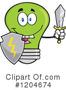 Green Light Bulb Clipart #1204674 by Hit Toon