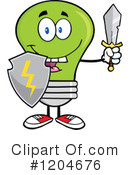 Green Light Bulb Clipart #1204676 by Hit Toon