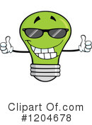 Green Light Bulb Clipart #1204678 by Hit Toon