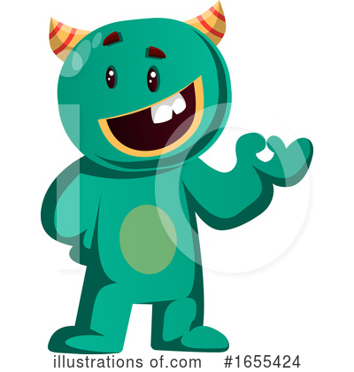 Royalty-Free (RF) Green Monster Clipart Illustration by Morphart Creations - Stock Sample #1655424