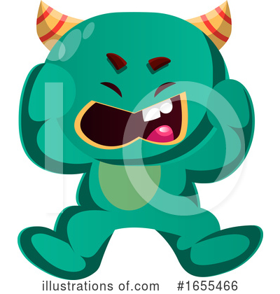 Royalty-Free (RF) Green Monster Clipart Illustration by Morphart Creations - Stock Sample #1655466