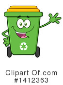 Green Recycle Bin Clipart #1412363 by Hit Toon