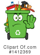 Green Recycle Bin Clipart #1412369 by Hit Toon
