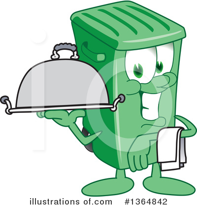Royalty-Free (RF) Green Trash Can Clipart Illustration by Mascot Junction - Stock Sample #1364842