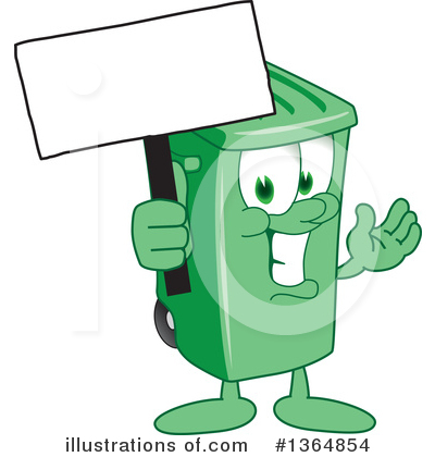 Royalty-Free (RF) Green Trash Can Clipart Illustration by Mascot Junction - Stock Sample #1364854
