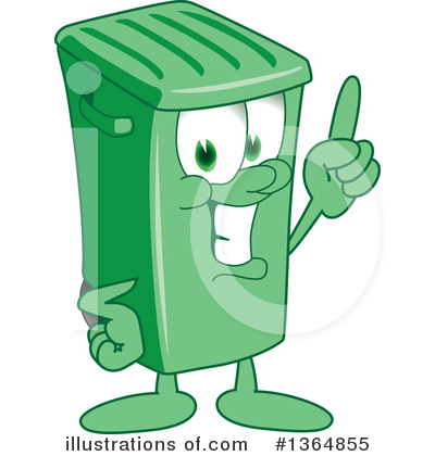 Green Trash Can Clipart #1364855 by Mascot Junction