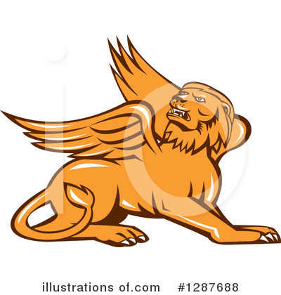 Winged Lion Clipart #1287688 by patrimonio