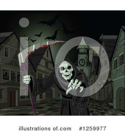 Royalty-Free (RF) Grim Reaper Clipart Illustration by Pushkin - Stock Sample #1259977