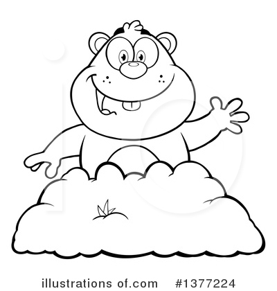 Royalty-Free (RF) Groundhog Clipart Illustration by Hit Toon - Stock Sample #1377224